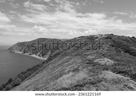 View from Beacon Tor of Countisbury Hill in Exmoor National Park