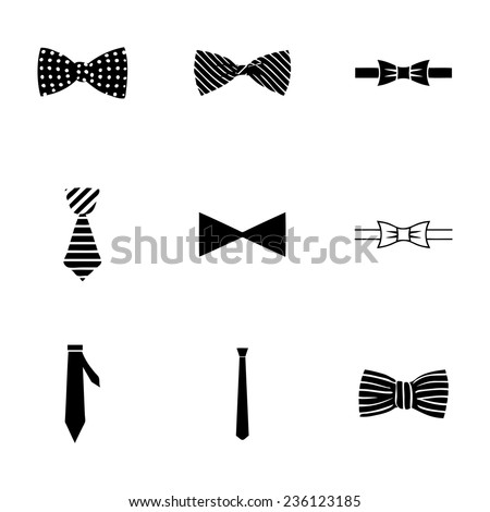 Vector bow ties icon set on white background