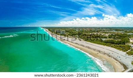 DuBois Park, Jupiter Beach and inlet, areal views, Florida, USA