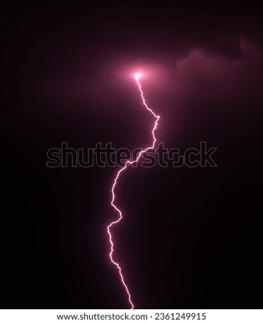 Lightning bolt over night sky