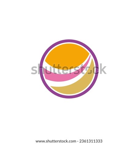 Round abstract loop colored logo vector image
