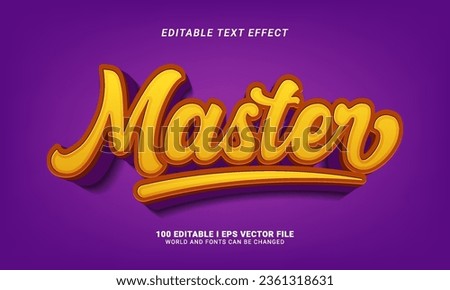 master 3d style text effect graphic style Royalty-Free Stock Photo #2361318631