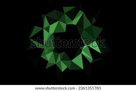 Dark Green vector low poly layout. Brand new colorful illustration in with gradient. Template for your brand book.