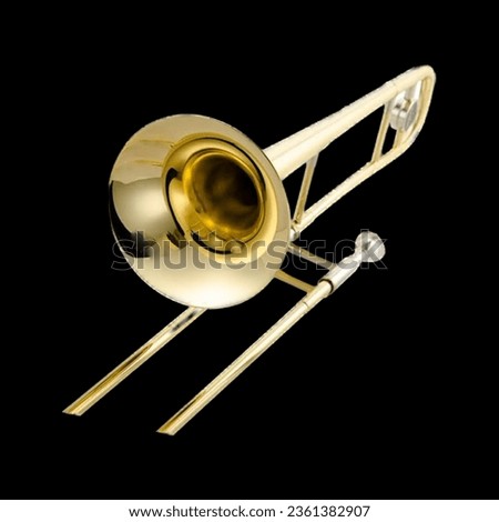 A Trombone on a Black Background  Royalty-Free Stock Photo #2361382907