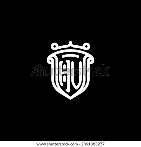 HV shield initial monogram with high quality professional design that will print well