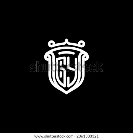 GY shield initial monogram with high quality professional design that will print well