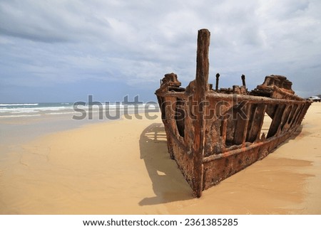 Maheno ship Wreck on Fraser Island, Queensland, Australia Royalty-Free Stock Photo #2361385285