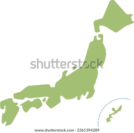 A simple deformed map of Japan Royalty-Free Stock Photo #2361394289