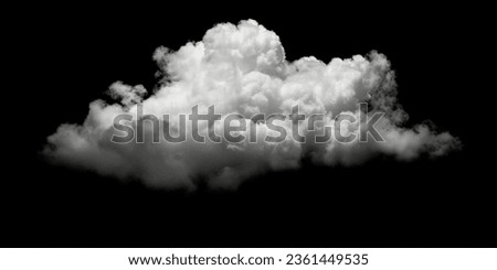 Single cloud in air, isolated on black background. Fog, white clouds or haze For designs isolated on black background Royalty-Free Stock Photo #2361449535