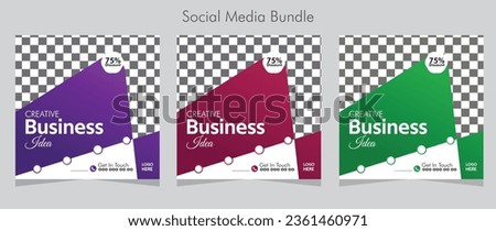 Digital Business Advertising Social Media bundle or eye catching Square Business Concept Social Media Post.