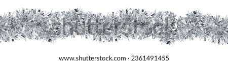 New Year's tinsel, Christmas tinsel isolated, tinsel garland Royalty-Free Stock Photo #2361491455