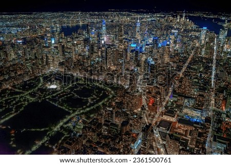 Aerial Shot of Central Park and Midtown Manhattan 