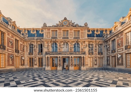 Versailles Palace facade near Paris, France Royalty-Free Stock Photo #2361501155