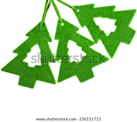 Christmas Green tree on white background