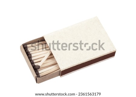 a box of matches, made of paper and cardboard, isolated