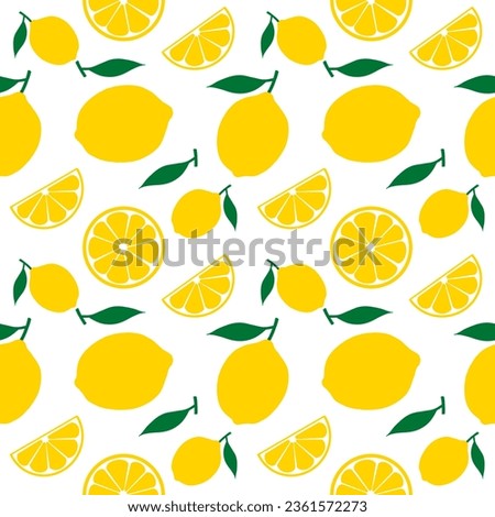 lemon hand drawn seamless pattern on white background