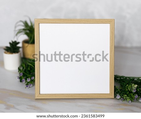 Empty Frame, Modern home decor mock-up, frame mockup in white minimalistic room with copy space for artwork, photo or print presentation