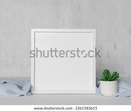 Empty Frame, Modern home decor mock-up, frame mockup in white minimalistic room with copy space for artwork, photo or print presentation