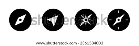 Compass icon in glyph. Navigation compass icon. Navigation symbol in glyph. Compass symbol in black. Stock vector illustration