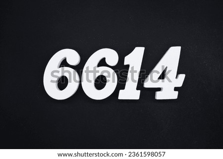 Black for the background. The number 6614 is made of white painted wood.