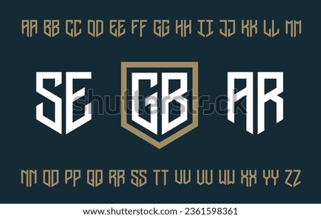 Two letters monogram alphabet template. Logo design letters set. Royalty-Free Stock Photo #2361598361