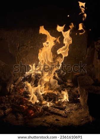 wood burning 4k picture. barbecue wood fire red