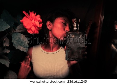 a beautiful brown south asian woman with multiple poses pictures,low light, multiple colour,multiracial,mock picture for alcohol advertisement
