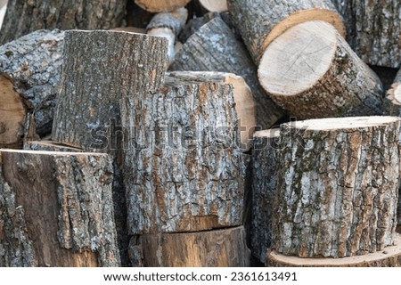 background of cut oak firewood