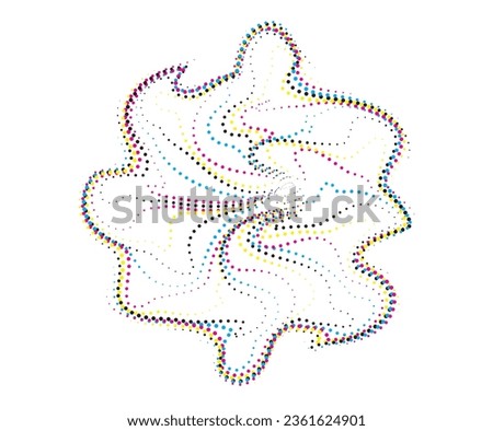 a colorful pattern of dots on a white background, dotty pattern particles halftone vector flower