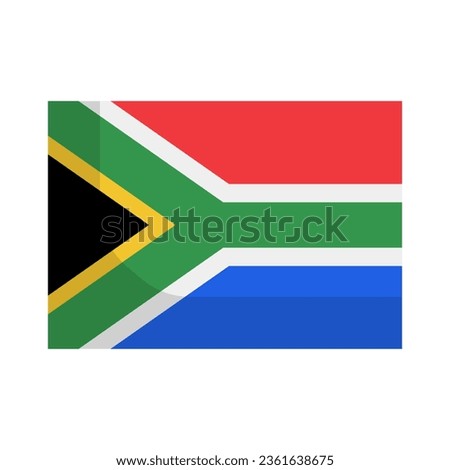 Flat design South African flag icon. Vector.