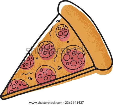Vector illustration of pizza. Original stylized illustration hand drawn and isolated on white background for design.