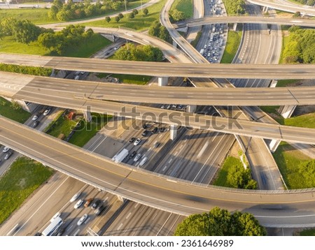 Atlanta highway interchange long exposure motion blur photo Royalty-Free Stock Photo #2361646989