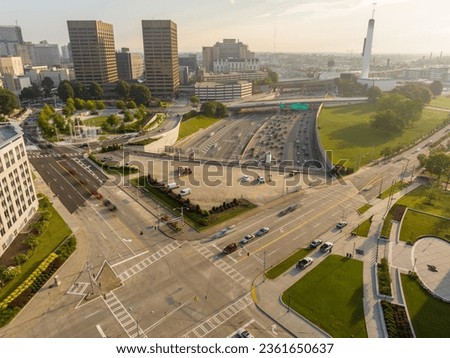 Aerial photo Capitol Avenue built over the I85 in Atlanta GA Royalty-Free Stock Photo #2361650637