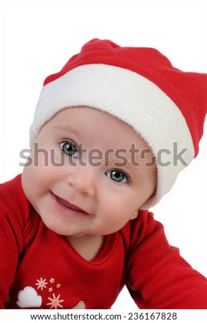 Little girl celebrating the day of Santa Claus