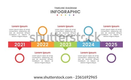 Timeline business infographics template design with 5 years , workflow or process diagram. Infographic vector illustration.