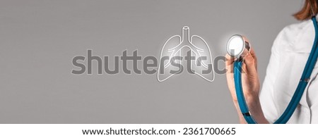 Lungs health, pulmonology, medical checkup concept. Pulmonary diseases check-up, pneumonia, asthma, tuberculosis. Respiratory organ Royalty-Free Stock Photo #2361700665