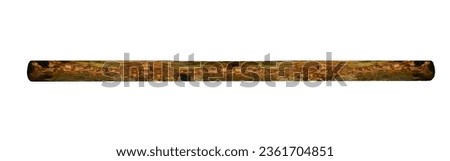 Horizontal tree trunk stripped of bark on an isolated white background Royalty-Free Stock Photo #2361704851