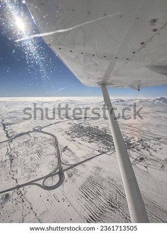 Beautiful view from airplane cockpit