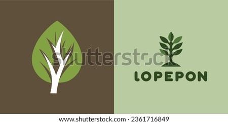 Earth-Friendly Leaf Logo: Minimalistic Design in Green and Brown