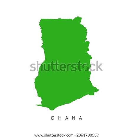 Ghana map vector icon green color.