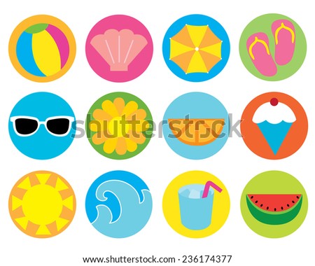 Summer Icons Circle Rounds