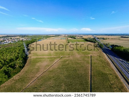 Panoramic Aerial View of Daweid Corn Fields: The Contested Upcoming ZAC in Florival, Guebwiller 2023 Vision, Haut-Rhin, Alsace