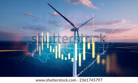 Green energy in full development. Increase in electricity prices on the world market. Royalty-Free Stock Photo #2361745797
