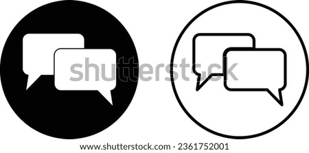 Talk bubble speech icon set in two styles isolated on white background . Comment icon set . Chat icon