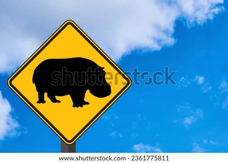 Hippo Sign with Bleu Sky Background