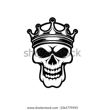 Skull Crown Outline Vector Design