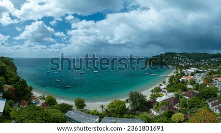 Wide-angle picture of Anse-à-l'Ane in Trois-Îlets, Martinique, Caribbean