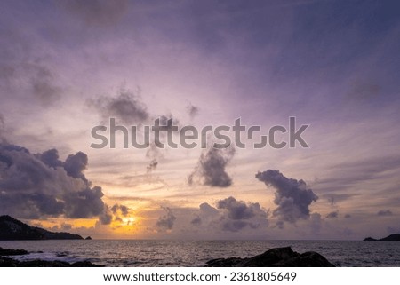 Landscape nature view Beautiful Light Sunset or sunrise colorful sky,Dramatic majestic scenery Sky with Amazing clouds in sunset sky wonderful light clouds background
