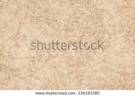 Photograph of Recycle Kraft Pale Ocher Paper, coarse grain, blotted, mottled, grunge texture.