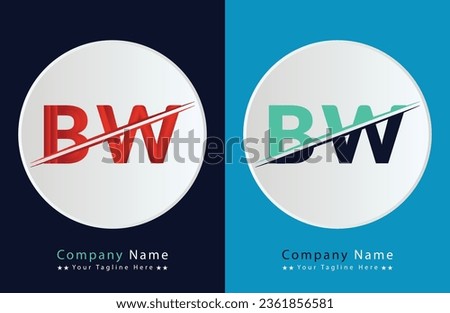Abstract BW letter logo design template. Vector Logo Illustration. Royalty-Free Stock Photo #2361856581